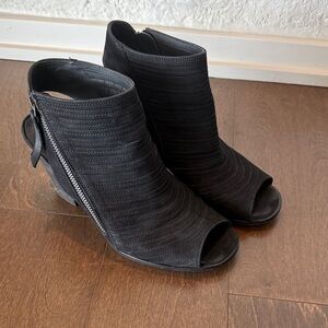 Paul Green Black Peep-Toe Ankle Boots